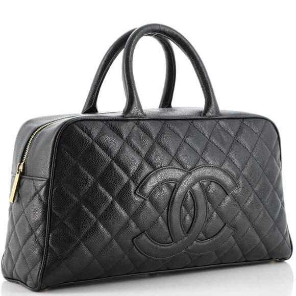 Chanel Timeless CC Bowler Bag Quilted Caviar Large Black - Picture 1 of 5